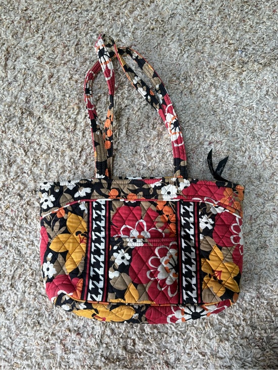 Vera Bradley Handbags - Vera Bradley Quilted Floral Shoulder Tote in Red, Mustard & Black
